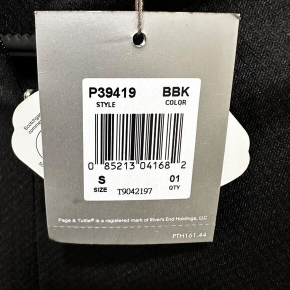 Page & Tuttle Womens Size S Black Dot Texture Jersey Short Sleeve Polo Shirt NWT - Picture 7 of 9